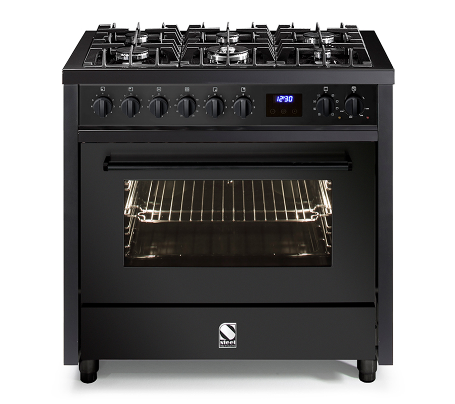 sporák ENFASI All Black, š 90 cm, 1 rúra, sklo, s plynovou varnou plochou sporák ENFASI All Black, š 90 cm, 1 rúra, sklo, s plynovou varnou plochou